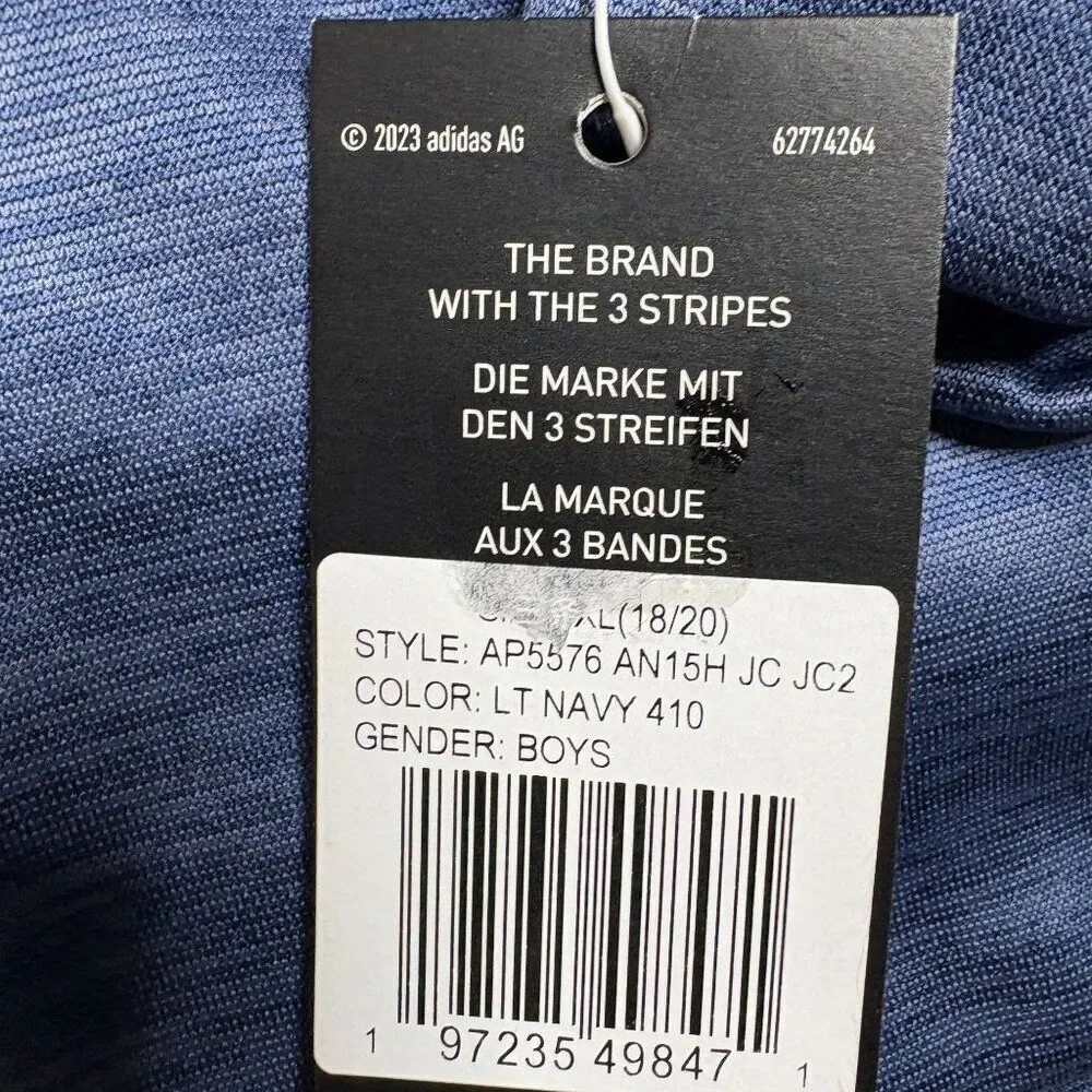 Adidas Zip Up Jacket Boys Size XL Blue and White